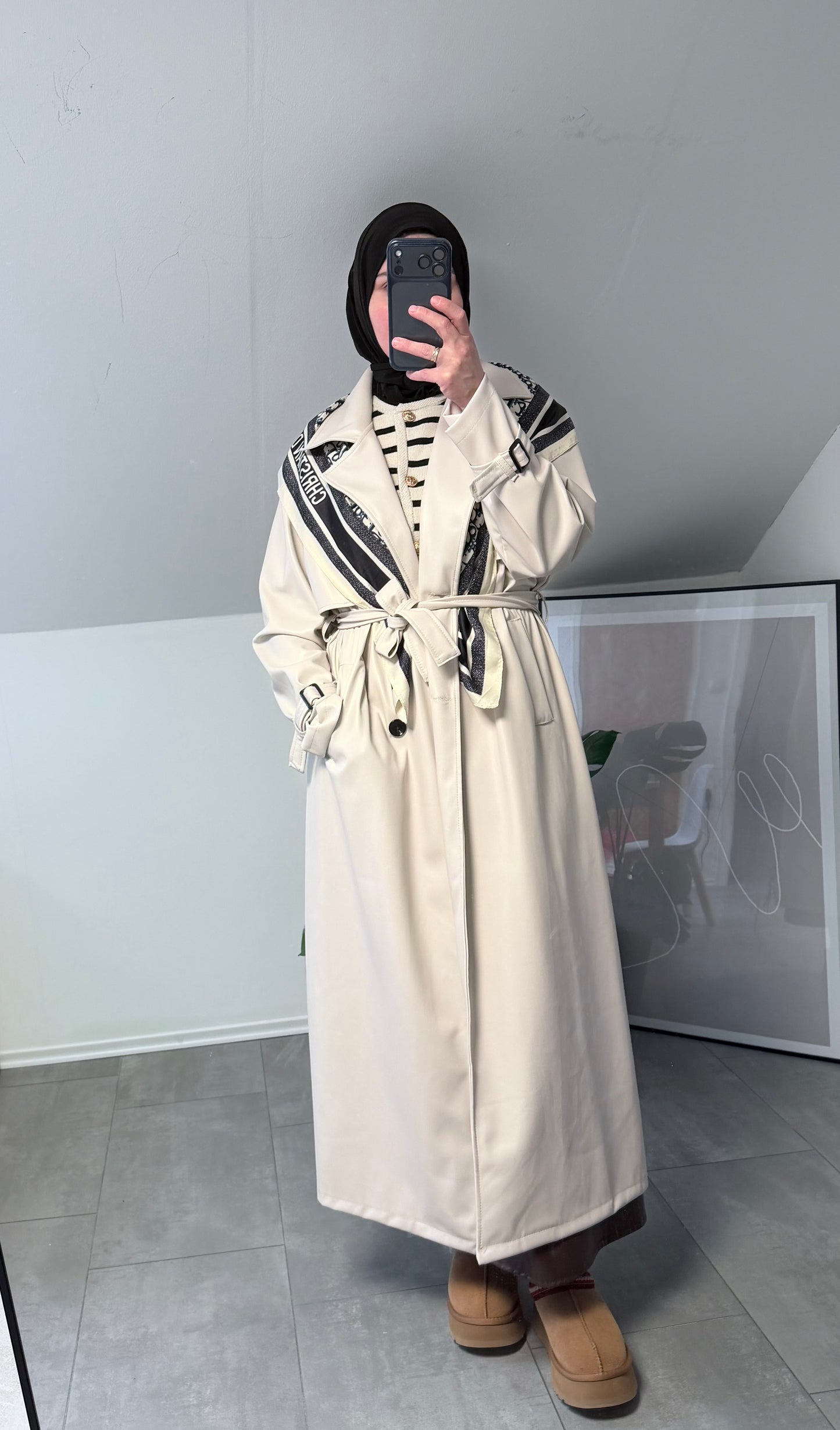 Lederimitat Trenchcoat